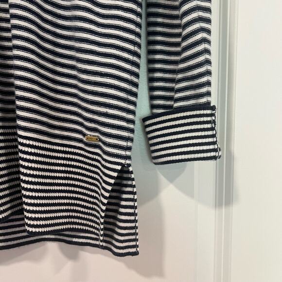Tommy Hilfiger Women's Vneck Striped Cotton Sweater Navy and White‎ Size S - Picture 3 of 10